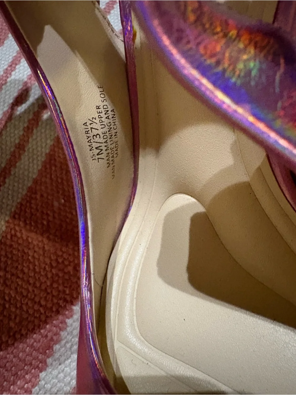 Jessica Simpson Pink Holographic Platform High Heel Slingback JS-JARIAH NWOT- 7